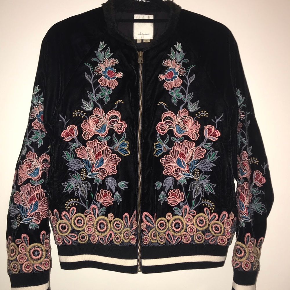 Elevenses Black Velvet Jacket with Beading.